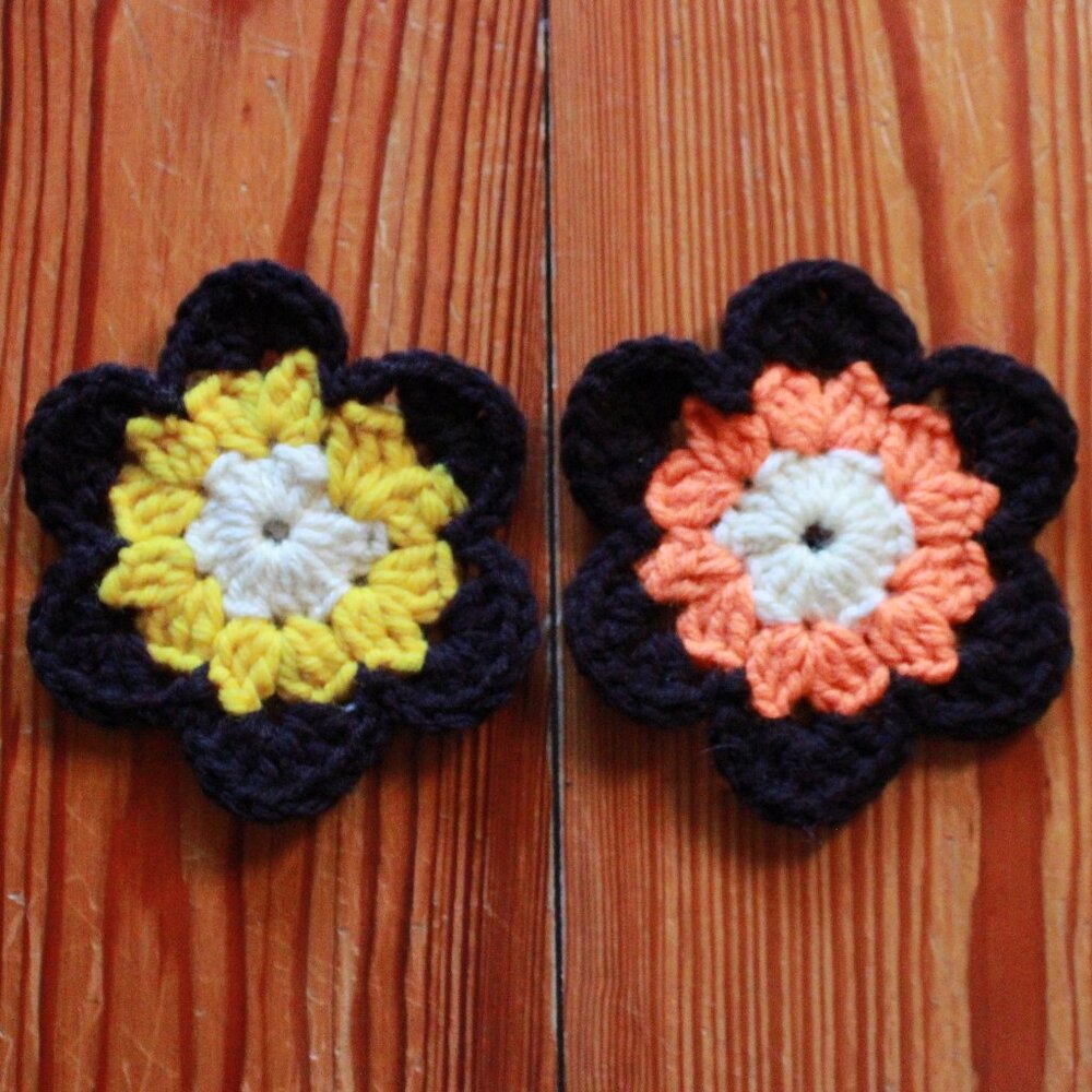 Vintage Pair of Handmade Crochet Drink Coasters